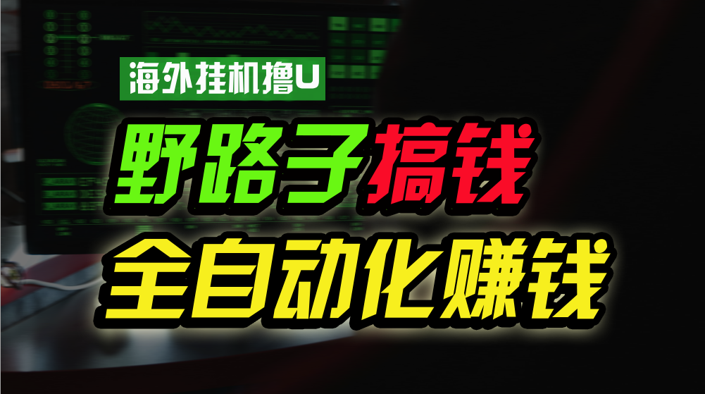 海外挂机撸U新平台，日赚8-15美元，全程无人值守，可批量放大，工作室内部项目！-一起网创