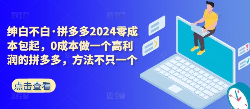拼多多2024零成本包起，0成本做一个高利润的拼多多，方法不只一个-一起网创