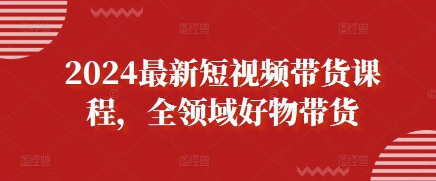 2024最新短视频带货课程，全领域好物带货-一起网创