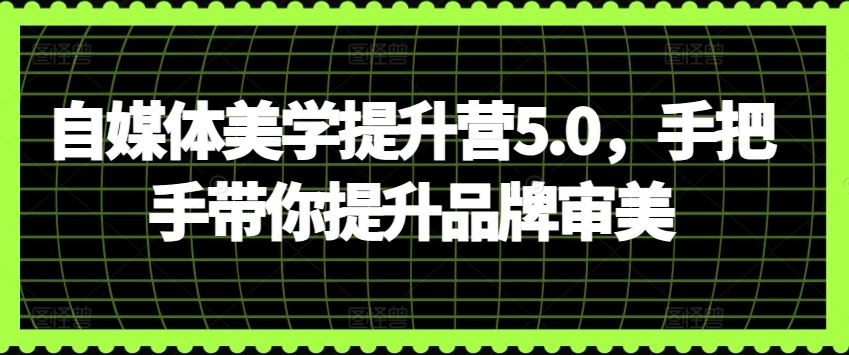 自媒体美学提升营5.0，手把手带你提升品牌审美-一起网创