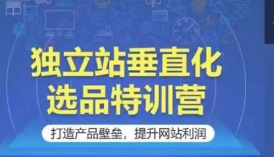 独立站垂直化选品特训营，打造产品壁垒，提升网站利润-一起网创