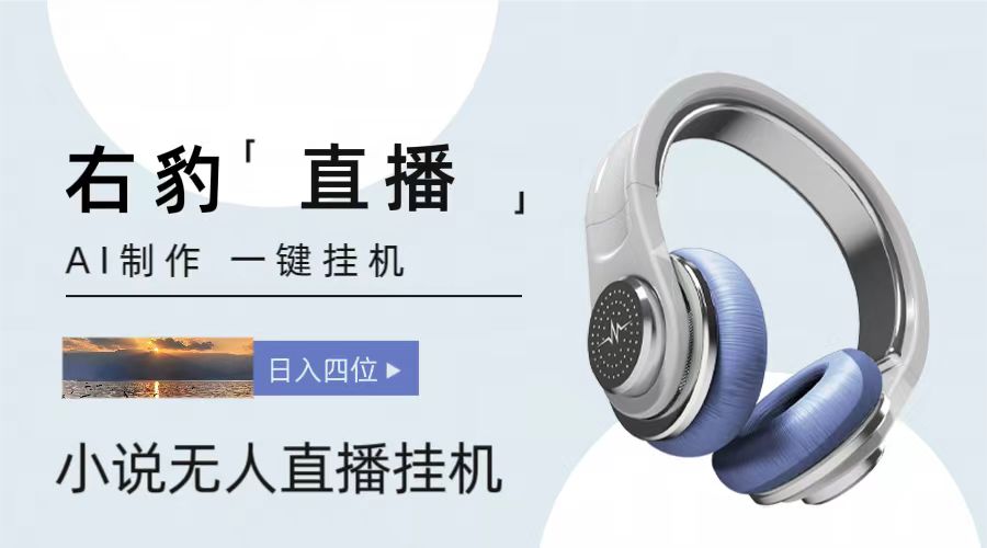 右豹小说无人直播挂机吸金项目，简单易行收益稳定， 月入1000+-一起网创
