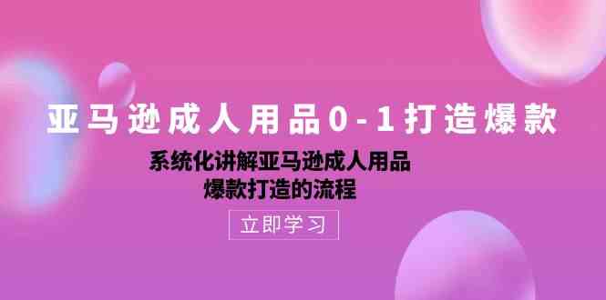 亚马逊成人用品0-1打造爆款：系统化讲解亚马逊成人用品爆款打造的流程-一起网创