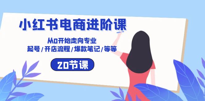 小红书电商进阶课：从0开始走向专业 起号/开店流程/爆款笔记/等等（20节）-一起网创