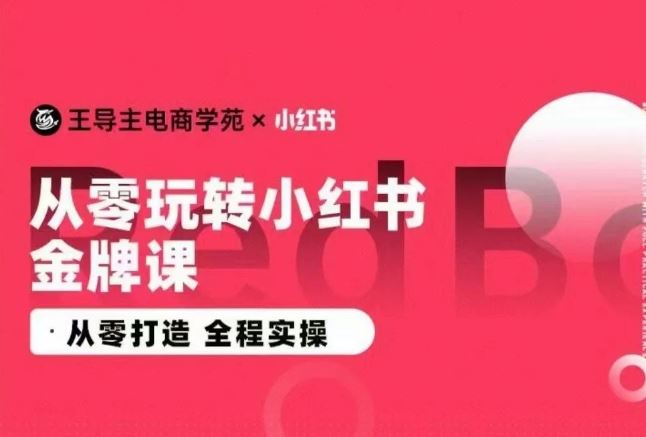 王导主·小红书电商运营实操课，​从零打造  全程实操-一起网创