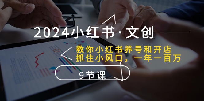 2024小红书文创：教你小红书养号和开店、抓住小风口 一年一百万 (9节课)-一起网创