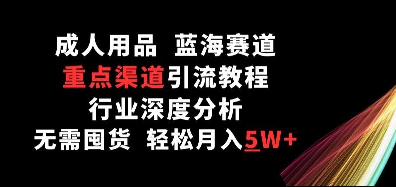成人用品，蓝海赛道，重点渠道引流教程，行业深度分析，无需囤货，轻松月入5W+【揭秘】-一起网创