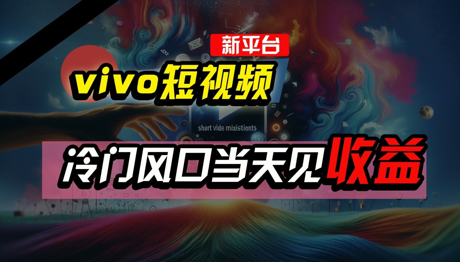 全新平台vivo短视频，新风口AI混剪无脑搬运，冷门风口当天见收益，7天撸了2300+了-一起网创