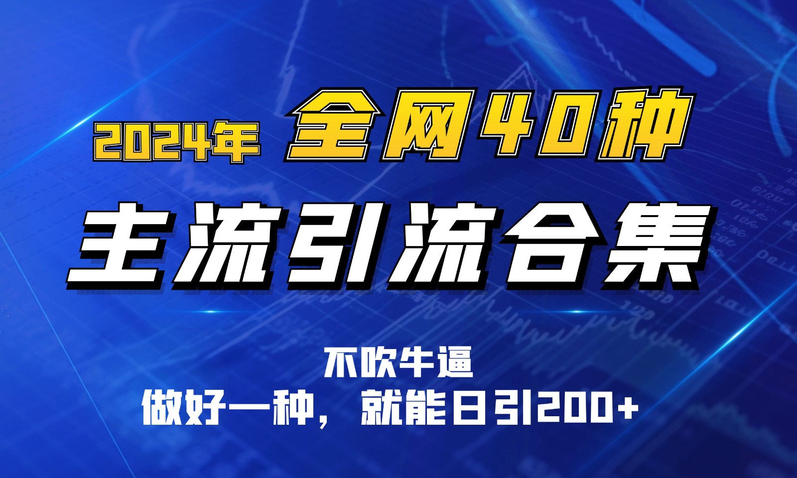 2024年全网40种暴力引流合计，做好一样就能日引100+-一起网创