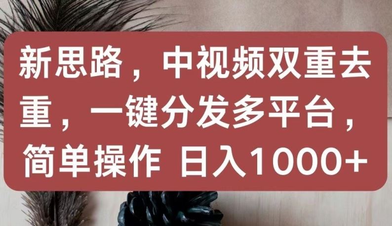 新思路，中视频双重去重，一键分发多平台，简单操作，日入1000+【揭秘】-一起网创