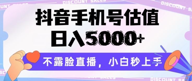 抖音手机号估值，日入5000+，不露脸直播，小白秒上手【揭秘】-一起网创