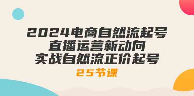 2024电商自然流起号，直播运营新动向 实战自然流正价起号（25节课）-一起网创
