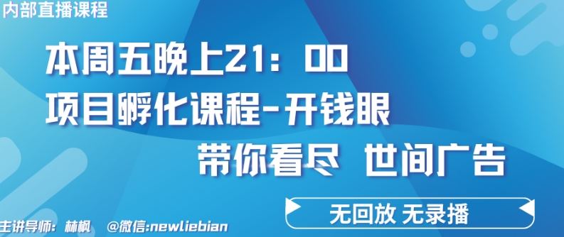 4.26日内部回放课程《项目孵化-开钱眼》赚钱的底层逻辑【揭秘】-一起网创