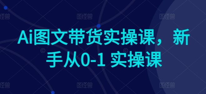 Ai图文带货实操课，新手从0-1 实操课-一起网创