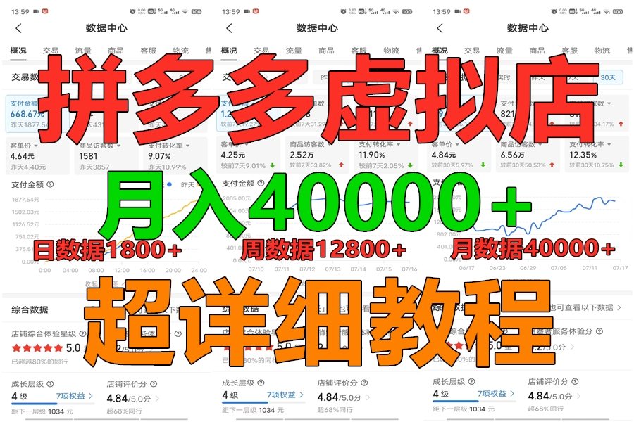 拼多多虚拟电商训练营月入40000+，全网最详细，你做你也行，暴利稳定长久-一起网创