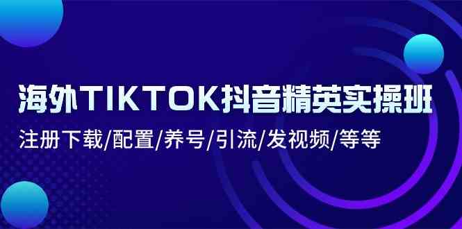 海外TIKTOK抖音精英实操班：注册下载/配置/养号/引流/发视频/等等-一起网创