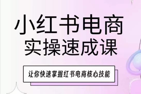 小红书电商实操速成课，让你快速掌握红书电商核心技能-一起网创