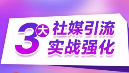 3大社媒引流实战强化，多渠道站外引流，高效精准获客，订单销售额翻倍增长-一起网创
