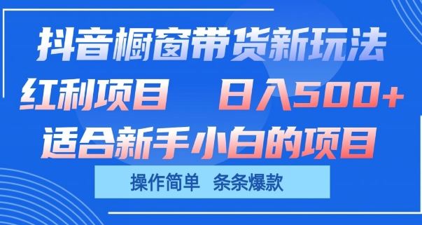 抖音橱窗带货新玩法，单日收益几张，操作简单，条条爆款【揭秘】-一起网创