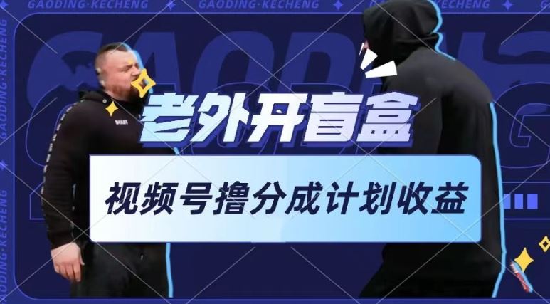 老外开盲盒视频，撸视频号分成计划收益，每天只需一小时，新手小白轻松上手【揭秘】-一起网创