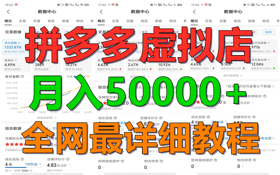 拼多多虚拟电商训练营月入50000+你也行，暴利稳定长久，副业首选-一起网创