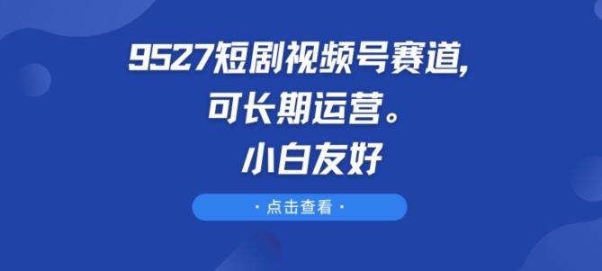 9527短剧视频号赛道，可长期运营，小白友好【揭秘】-一起网创