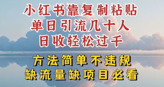 小红书靠复制粘贴单日引流几十人目收轻松过千，方法简单不违规【揭秘】-一起网创