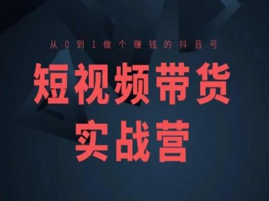 短视频带货实战营(高阶课)，从0到1做个赚钱的抖音号-一起网创