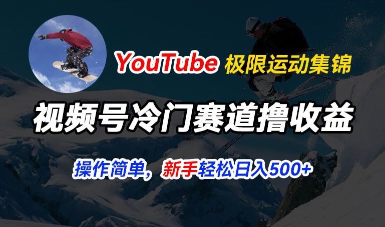 视频号冷门赛道撸收益，YouTube搬运极限运动集锦，暴力起号，操作简单流量高，轻松日入5张【揭秘】-一起网创