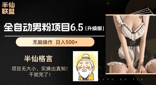 男粉项目6.5升级版，全自动男粉项目，日收入1K+【揭秘】-一起网创