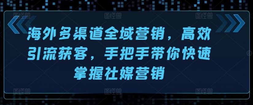 海外多渠道全域营销，高效引流获客，手把手带你快速掌握社媒营销-一起网创