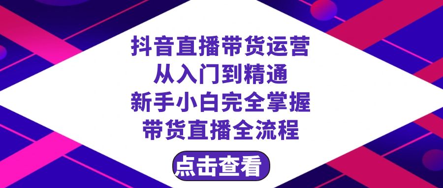 （8305期）抖音直播带货 运营从入门到精通，新手完全掌握带货直播全流程（23节）-一起网创