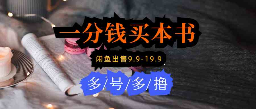 （9695期）每天花1分钱买一本书，闲鱼出售9.9-19.9不等，多账号多撸 新手小白均可操作-一起网创