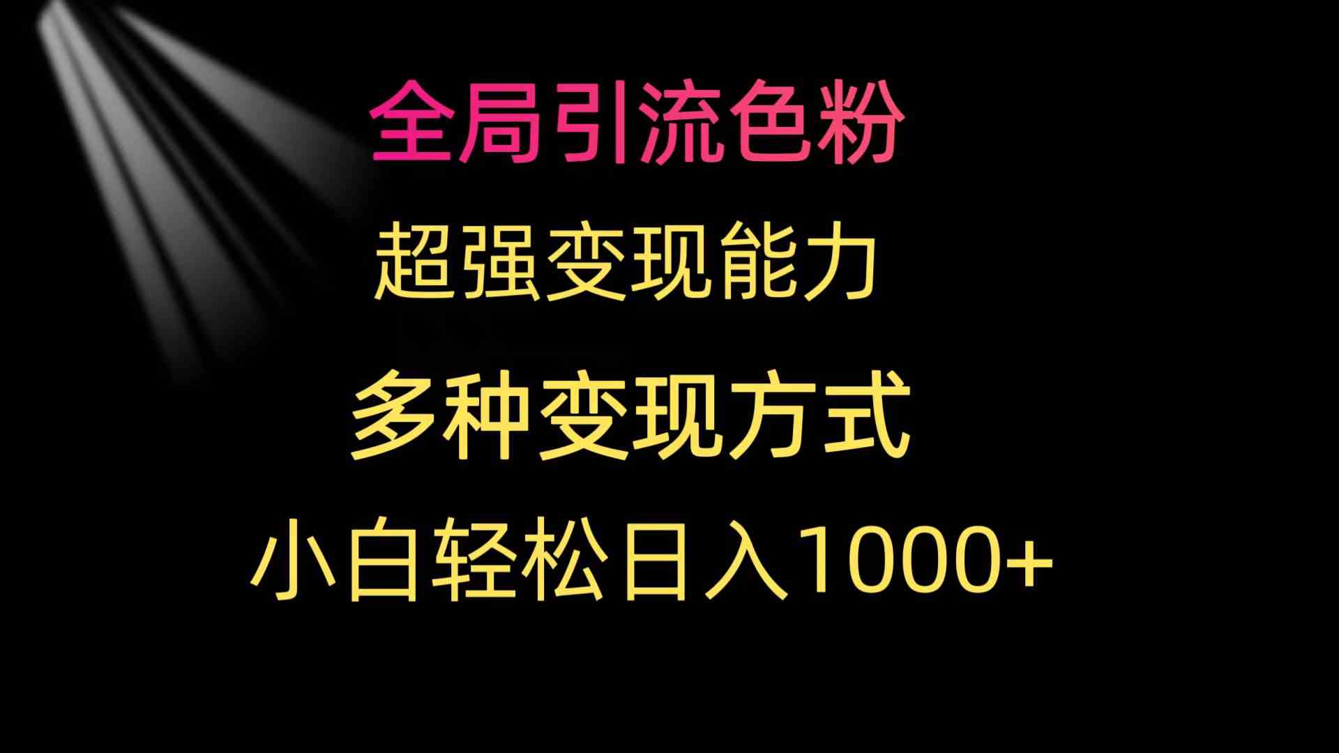 （9680期）全局引流色粉 超强变现能力 多种变现方式 小白轻松日入1000+-一起网创