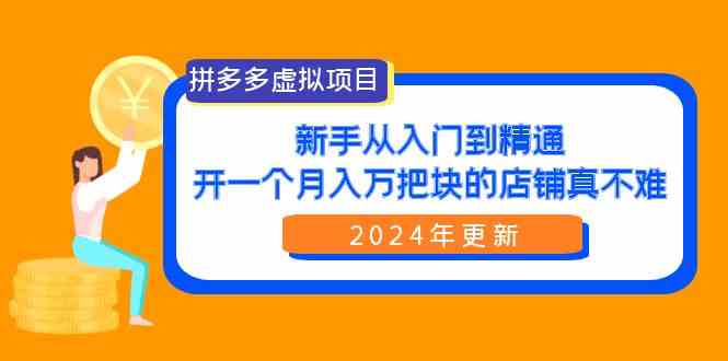 （9744期）拼多多虚拟项目：入门到精通，开一个月入万把块的店铺 真不难（24年更新）-一起网创