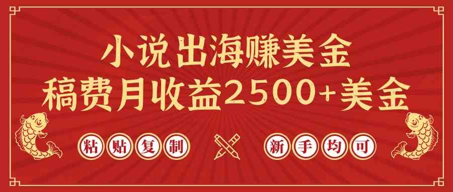 （9765期）小说出海赚美金，稿费月收益2500+美金，仅需chatgpt粘贴复制，新手也能玩转-一起网创