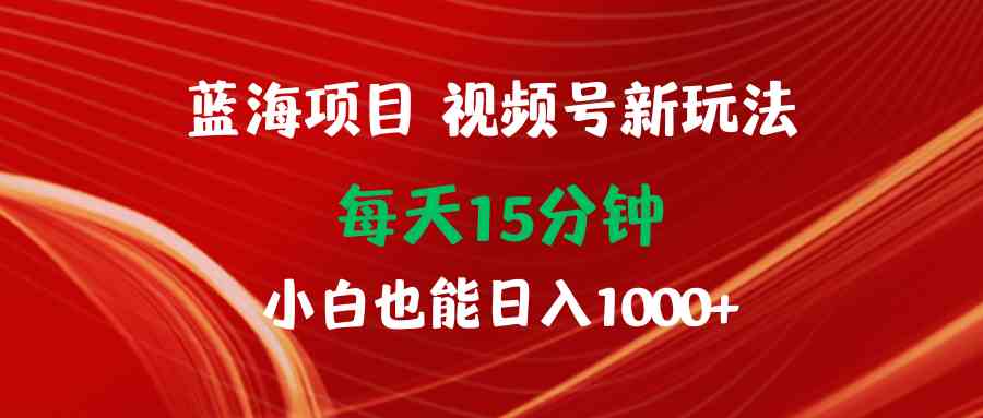 （9813期）蓝海项目视频号新玩法 每天15分钟 小白也能日入1000+-一起网创