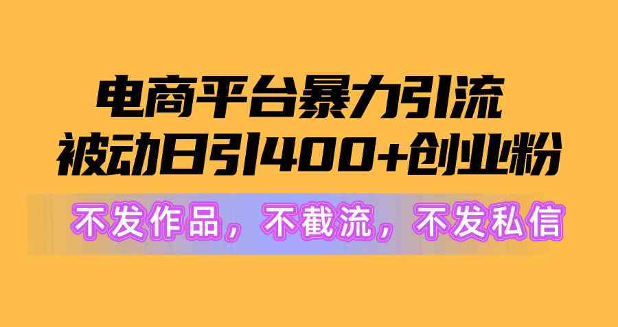 图片[2]-（10168期）电商平台暴力引流,被动日引400+创业粉不发作品，不截流，不发私信-一起网创