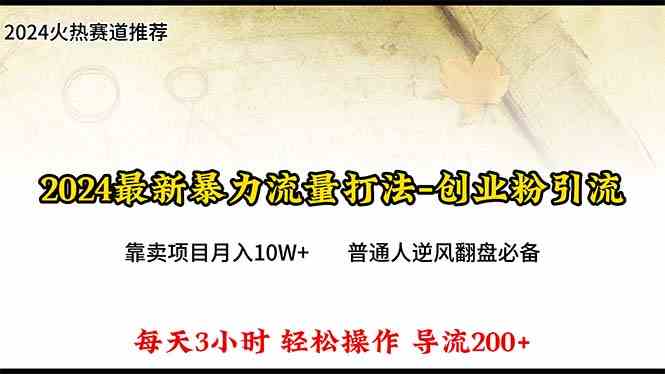 （10151期）2024年最新暴力流量打法，每日导入300+，靠卖项目月入10W+-一起网创