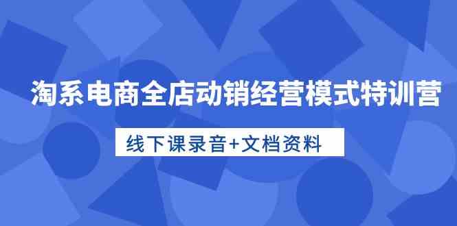 （10192期）淘系电商全店动销经营模式特训营，线下课录音+文档资料-一起网创