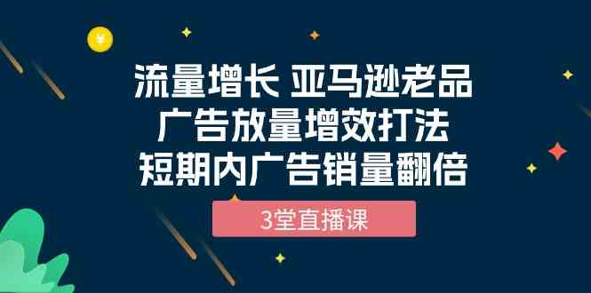 （10112期）流量增长 亚马逊老品广告放量增效打法，短期内广告销量翻倍（3堂直播课）-一起网创