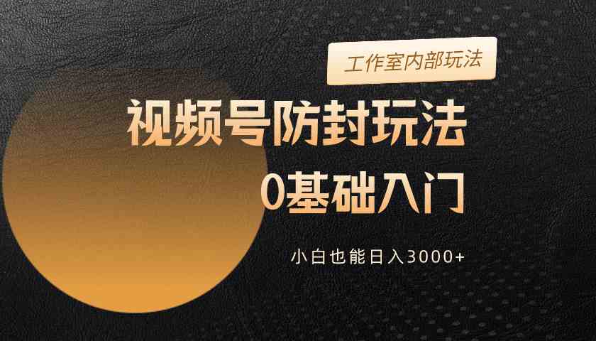 （10107期）2024视频号升级防封玩法，零基础入门，小白也能日入3000+-一起网创