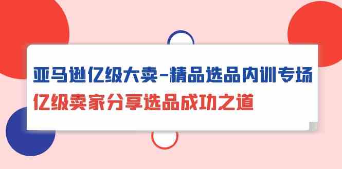 （10034期）亚马逊亿级大卖-精品选品内训专场，亿级卖家分享选品成功之道-一起网创