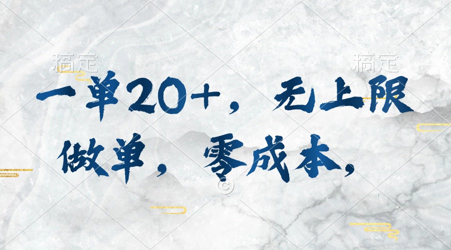 （10455期）一单20+，无上限做单，零成本，执行就有收入-一起网创