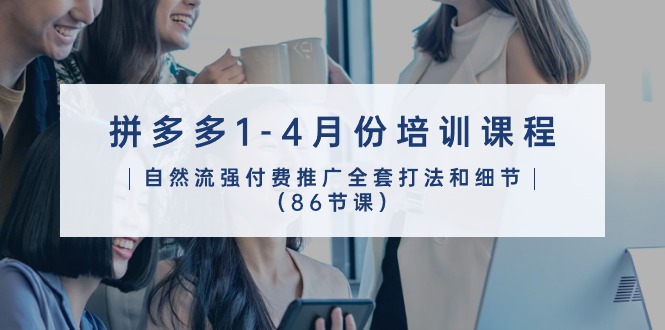 （10495期）拼多多1-4月份培训课程，自然流强付费推广全套打法和细节（86节课）-一起网创