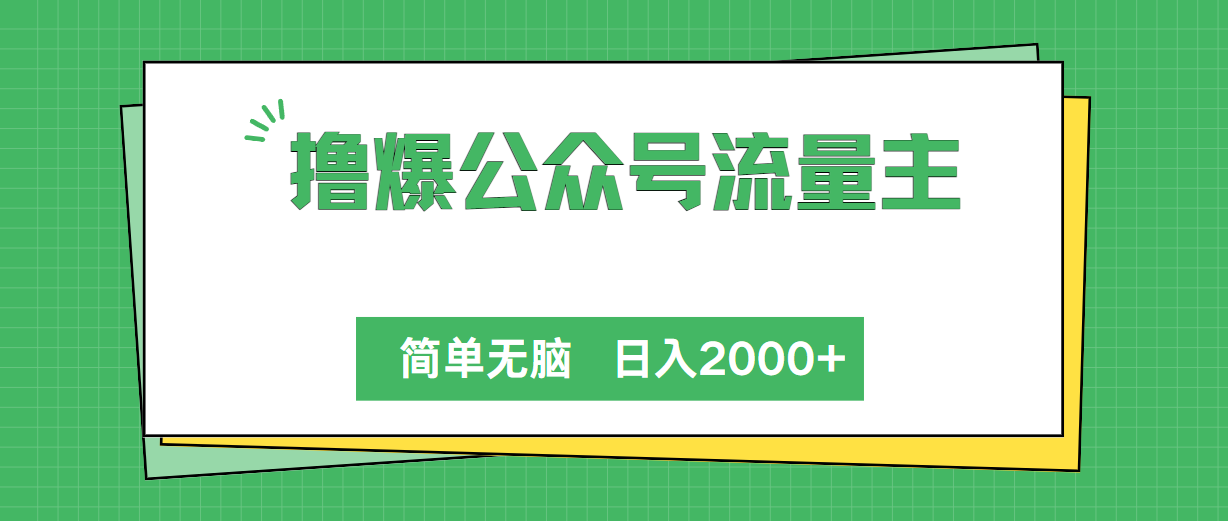 （10310期）撸爆公众号流量主，简单无脑，单日变现2000+-一起网创