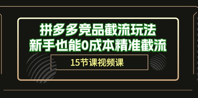 （10301期）拼多多竞品截流玩法，新手也能0成本精准截流（15节课）-一起网创