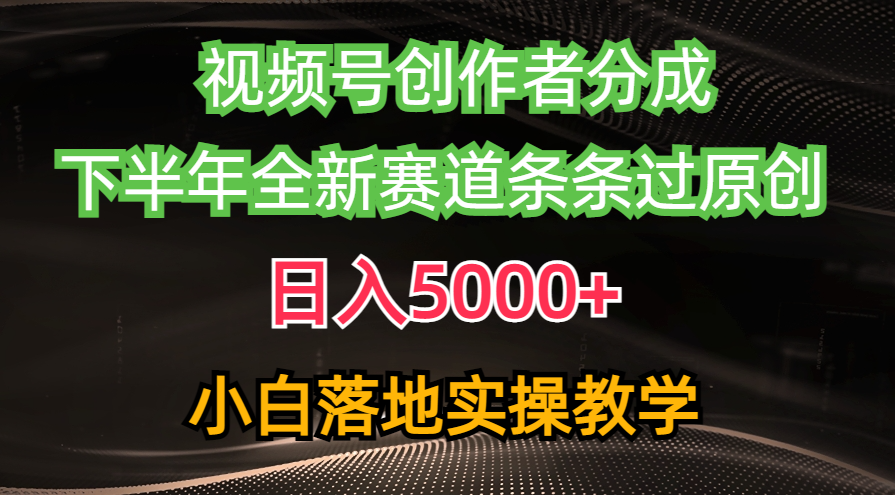 （10294期）视频号创作者分成最新玩法，日入5000+  下半年全新赛道条条过原创，小…-一起网创