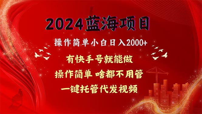 （10693期）2024蓝海项目，网盘拉新，操作简单小白日入2000+，一键托管代发视频，…-一起网创