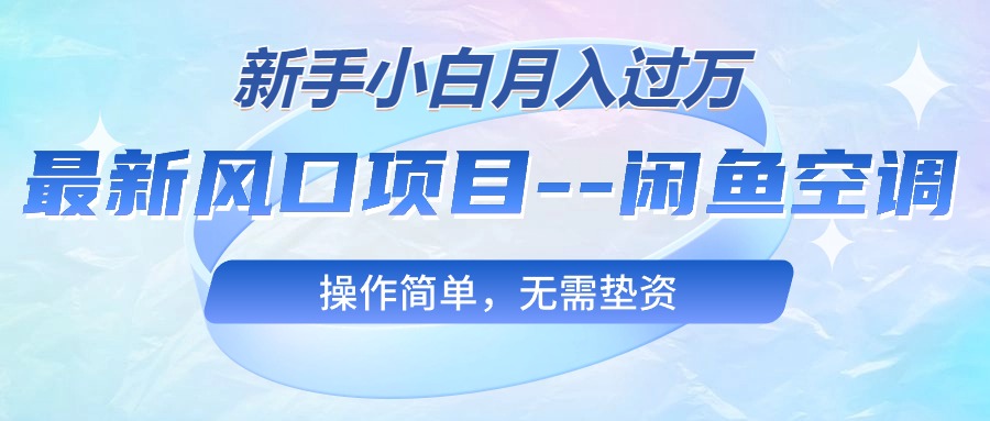 （10767期）最新风口项目—闲鱼空调，新手小白月入过万，操作简单，无需垫资-一起网创